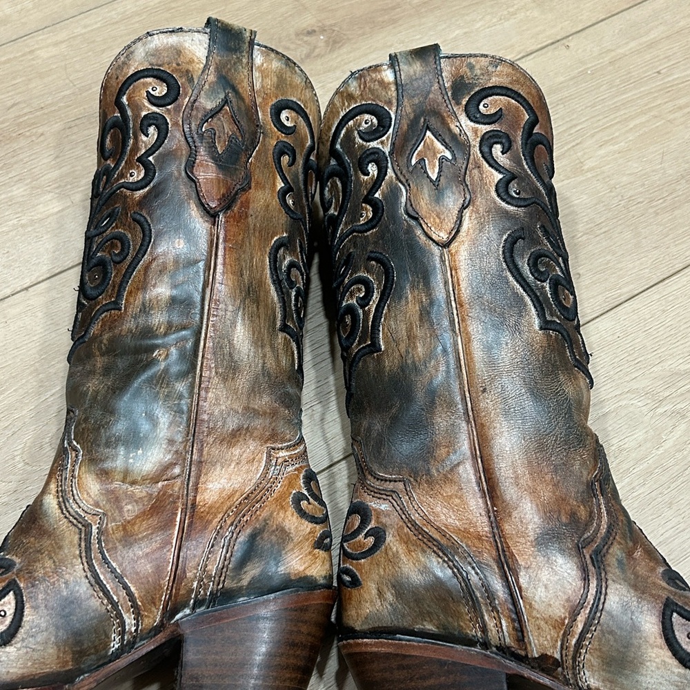 CORRAL WOMEN'S CORD STITCH COWGIRL BOOTS - SNIP TOE Size 8 - Picture 13 of 16